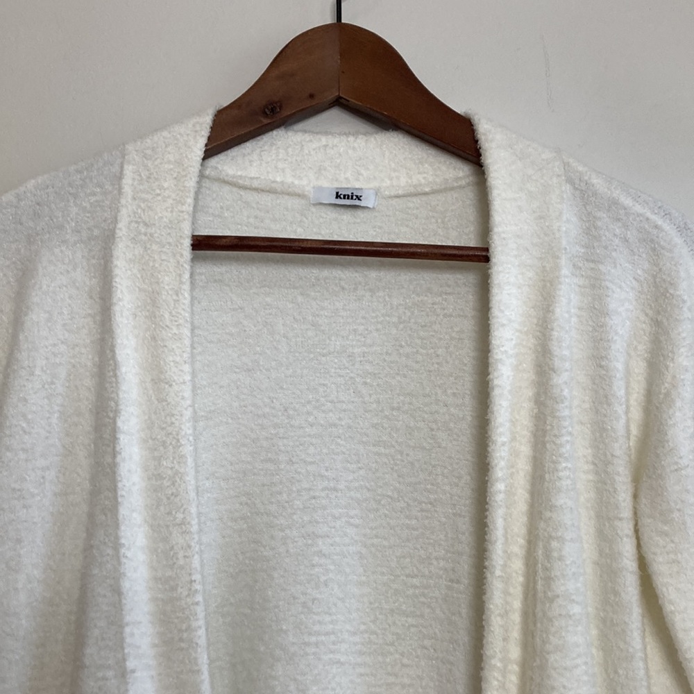 Knix Cozzzy Cardigan Womens Small White Microfibre Open Front Lounge Sweater - Picture 3 of 9